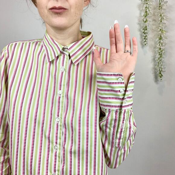 RARE ROBERT GRAHAM striped button down shirt paisley cuffs preppy coastal 2644 - Picture 12 of 16